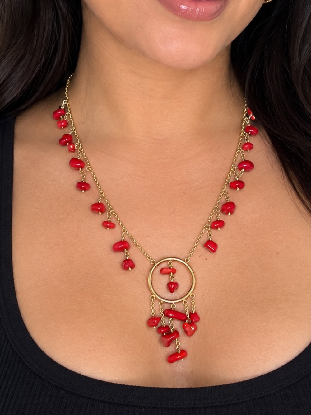 Cookie Lee genuine red coral necklace NWT
